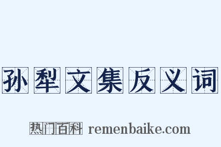 孙犁文集反义词是什么意思的图片